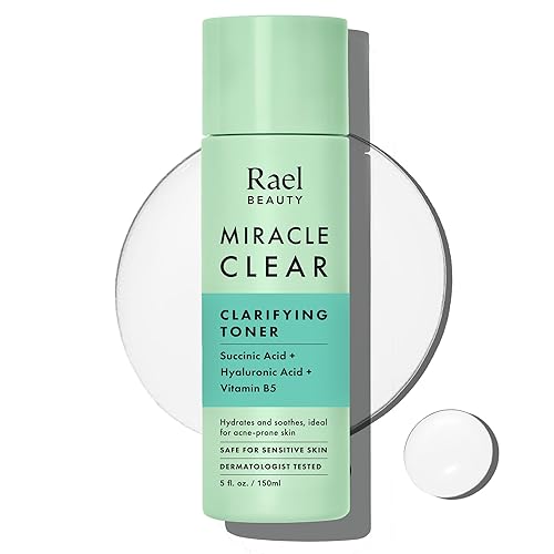 Rael Toner for Face, Miracle Clear - Daily Toner with Succinic Acid, Vitamin B5, Hydration, Korean Skin Care (5.1 oz)