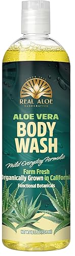 Real Aloe Body Wash with Aloe Vera Essential Oil, 16 Oz