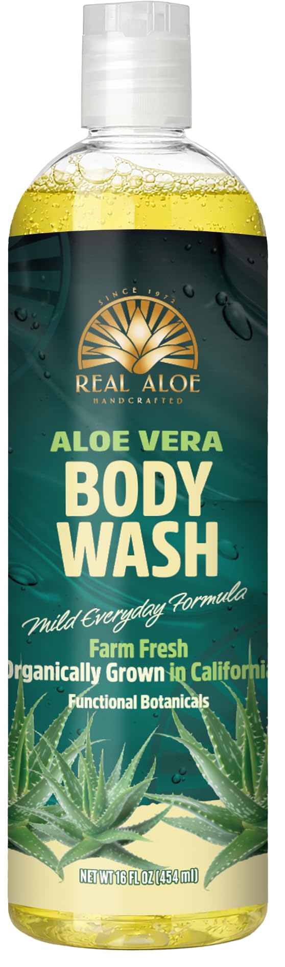 Real Aloe Body Wash with Aloe Vera Essential Oil, 16 Oz