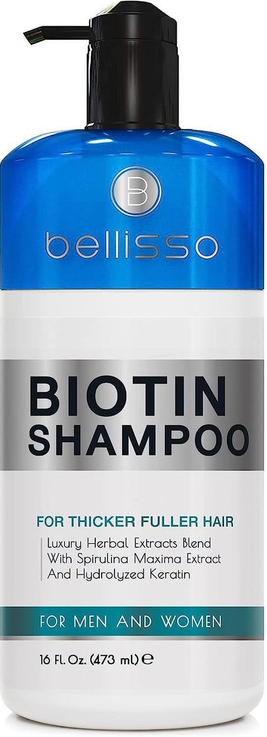 Biotin Shampoo for Thicker Stronger Hair - Volumizing & Thickening Shampoo for Men and Women - Sulfate Free, Salon Grade Formula to Boost Volume