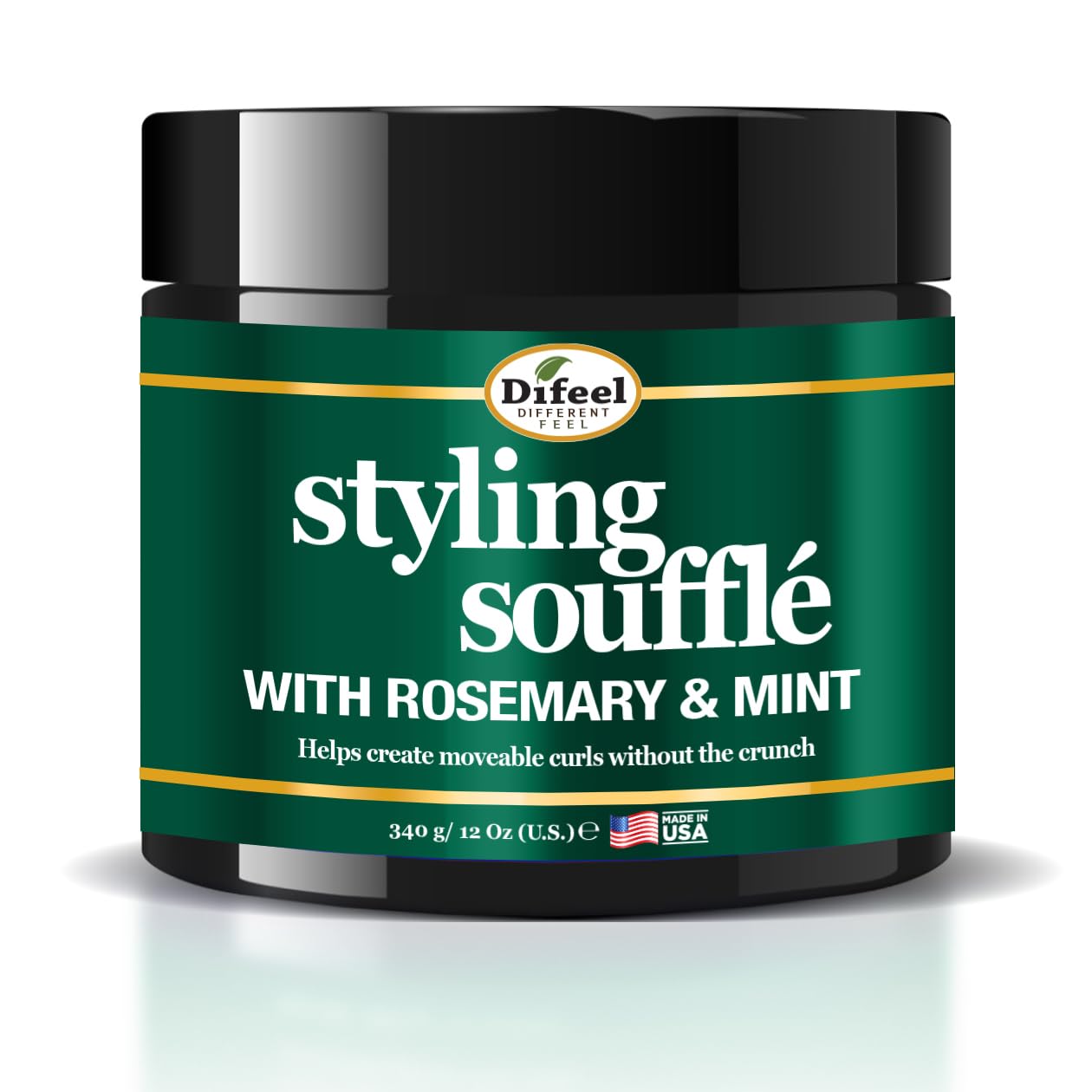 Difeel Rosemary & Mint Styling Soufflé 12 oz. - Nourishing Curl Defining Souffle for Wavy Hair, Curly Hair & Coils