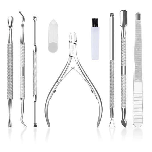 HIFAU Professional Cuticle Nippers Kit, Cuticle Trimmer with Cuticle Pusher & Other Durable Nail Care Manicure Kit for Women, Premium Stainless Steel Beauty & Personal Care HIFAU