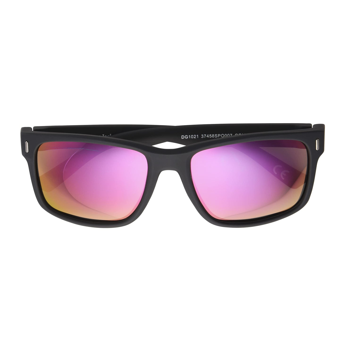 Panama Jack Women's Polarized Purple-Red Mirror Wrap Sunglasses, Black, 62mm