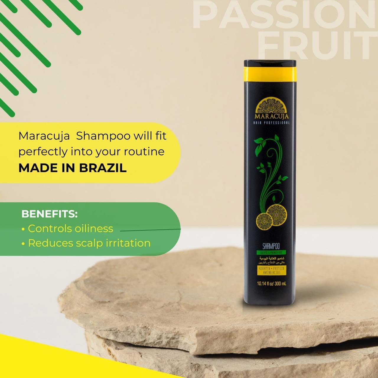 Maracuja Shampoo & Conditioner set - Sulfate and Paraben-free - For all hair types (Pack of 2) - 10.14 fl oz