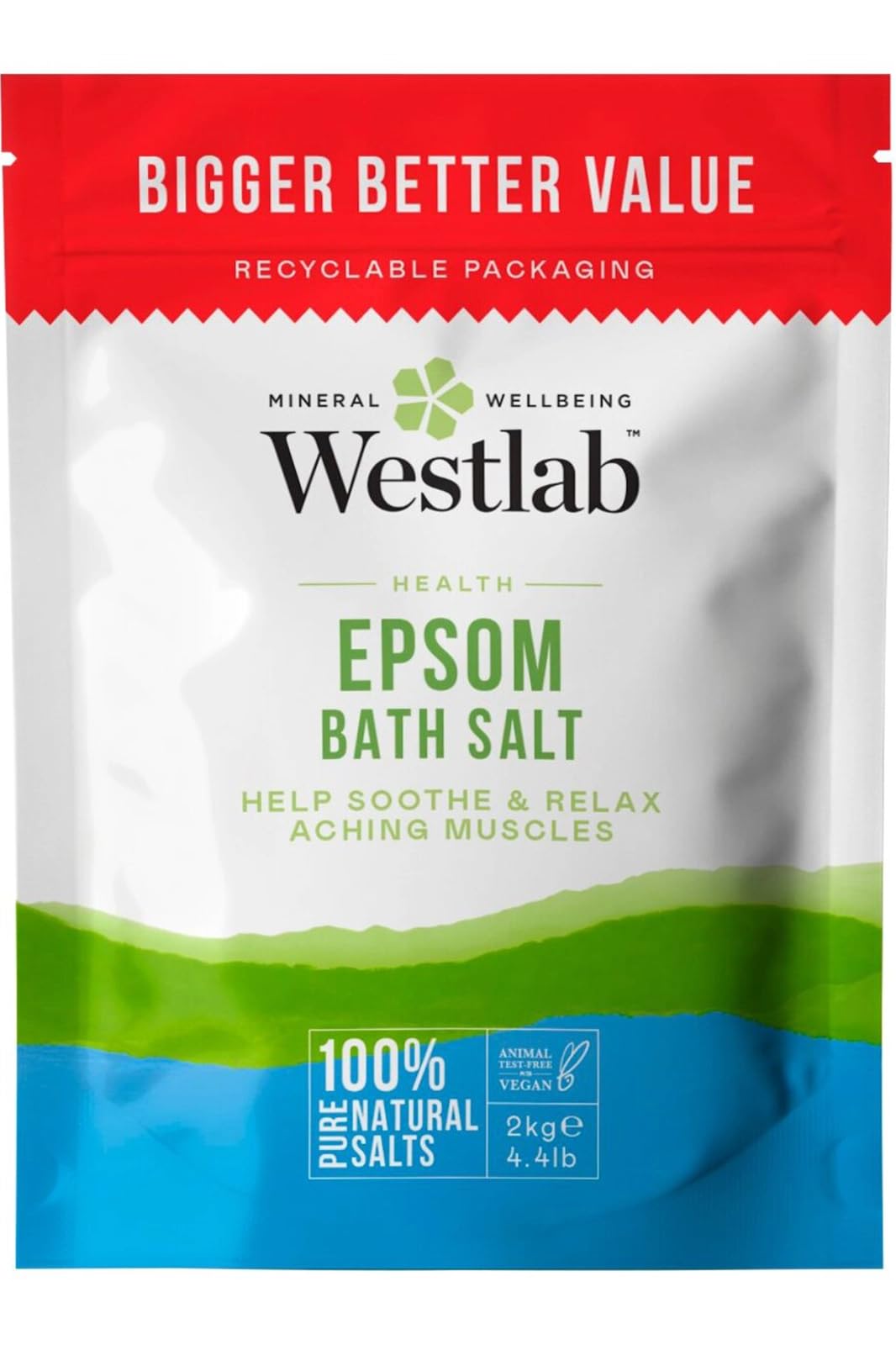 WESTLAB LTD Epsom Bath Salts 2kg (Pack of 1) Beauty and Personal Care Westlab