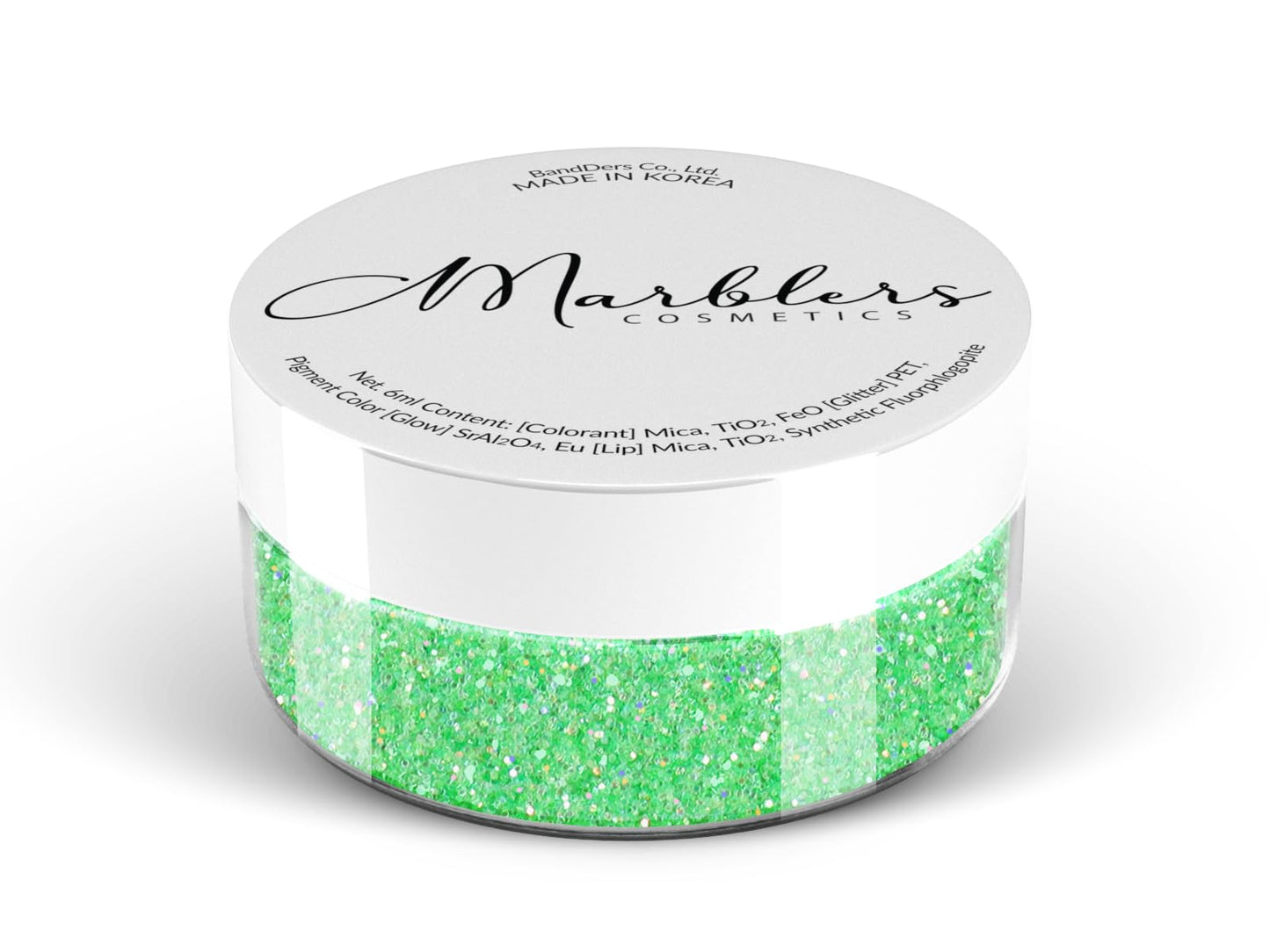 MARBLERS Holographic Face & Body Glitter [Rainbow Green] 0.18oz (5g) | Fine | Non-Toxic | Vegan | Cruelty-Free | Festival, Rave & Party Makeup | Eye