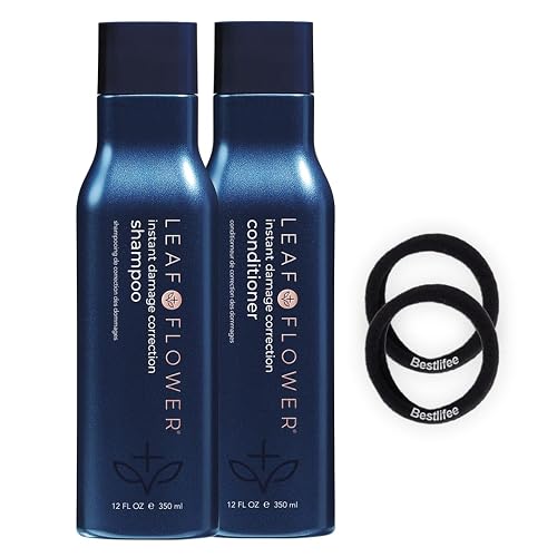 Leaf & Flower Instant Damage Correction Shampoo & Conditioner 12 oz Duo, Blue | Bestlifee Black Hair Ties |