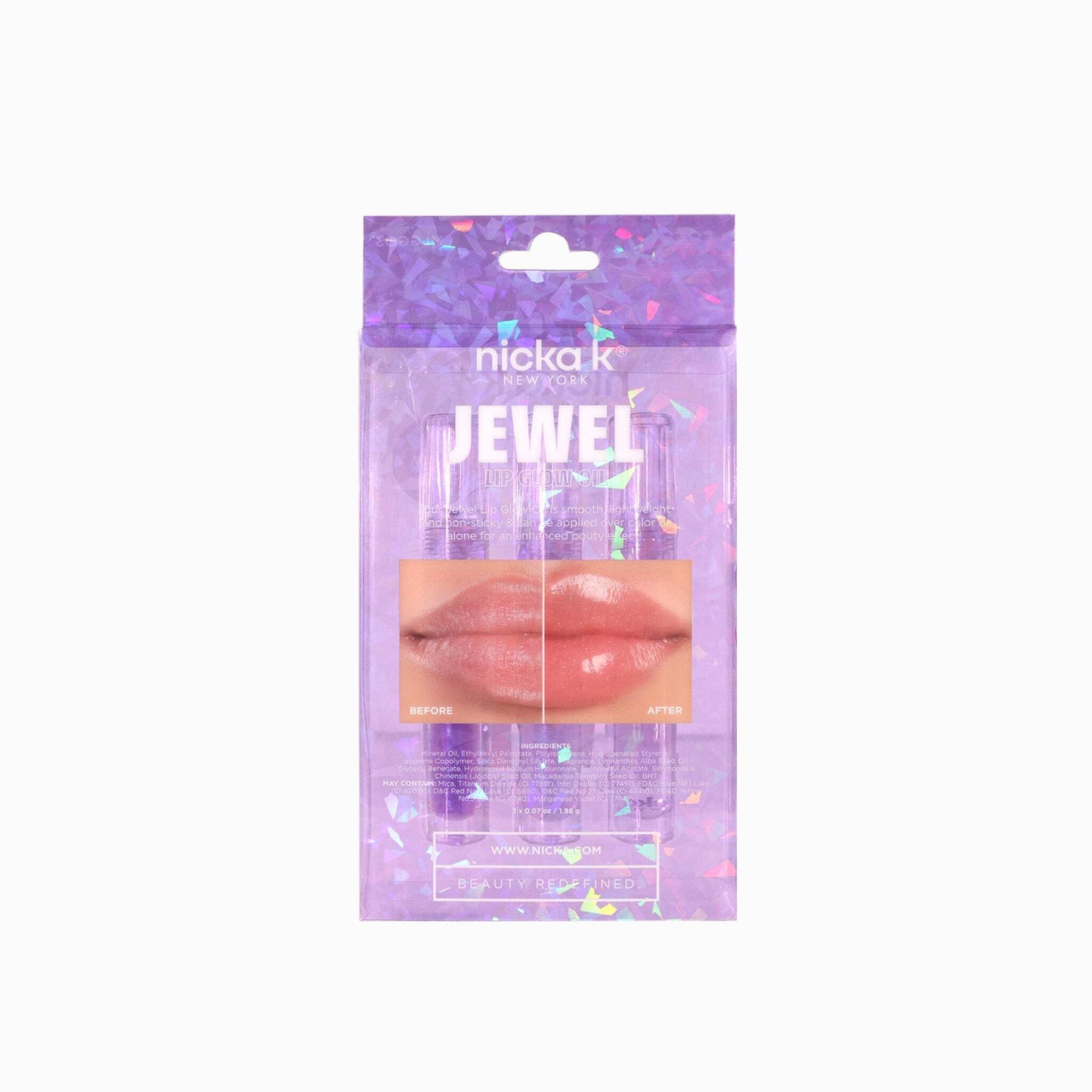 NICKA K NEW YORK Jewel Lip Glow Oil, Glossy Lips, Smooth, Lightweight, Non-Sticky (MLGGO3 Sapphire)