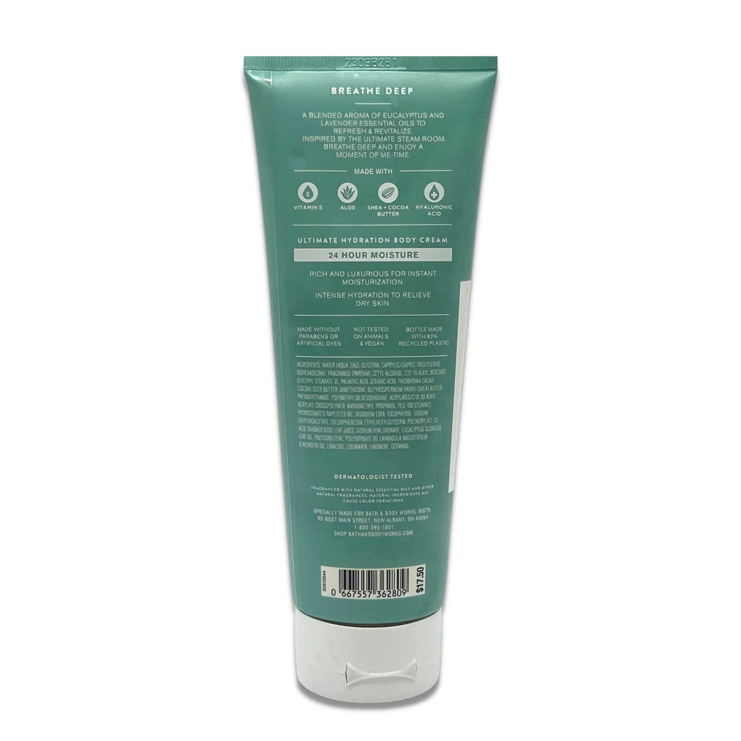 Bath & Body Works - Aromatherapy - Breathe Deep Eucalyptus & Lavender - Ultimate Hydration Body Cream - Pack of 2-8oz