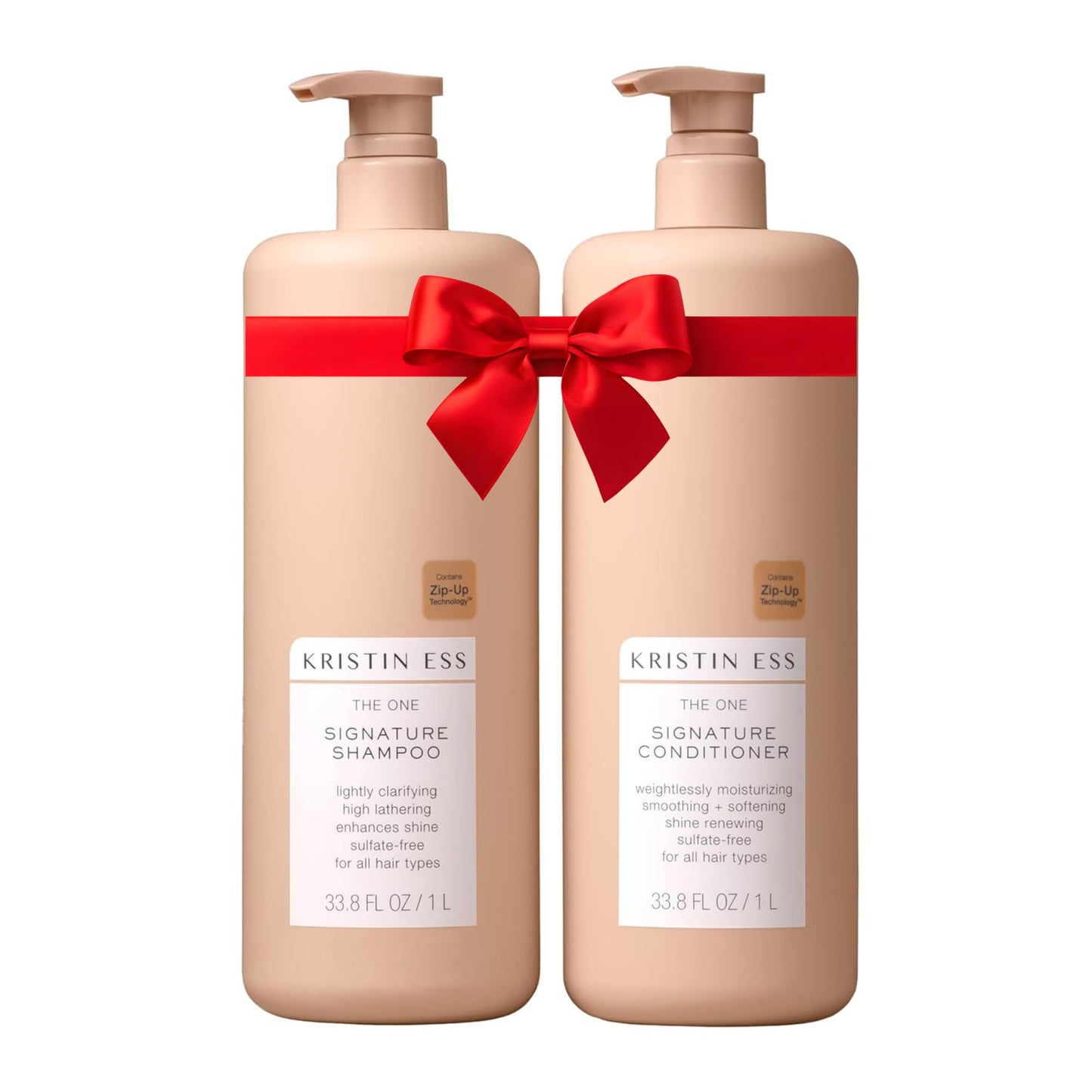 Kristin Ess Signature Shampoo and Conditioner Set with Pumps | Daily Sulfate Free, Color Safe, Hydrating, Moisturizes, Adds Softness & Shine - Pear