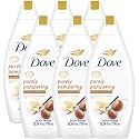 Dove Body Wash 6-Pack - Purely Pampering, Shea Butter & Warm Vanilla for Softer, Smoother Skin, 25.36 Fl Oz Ea