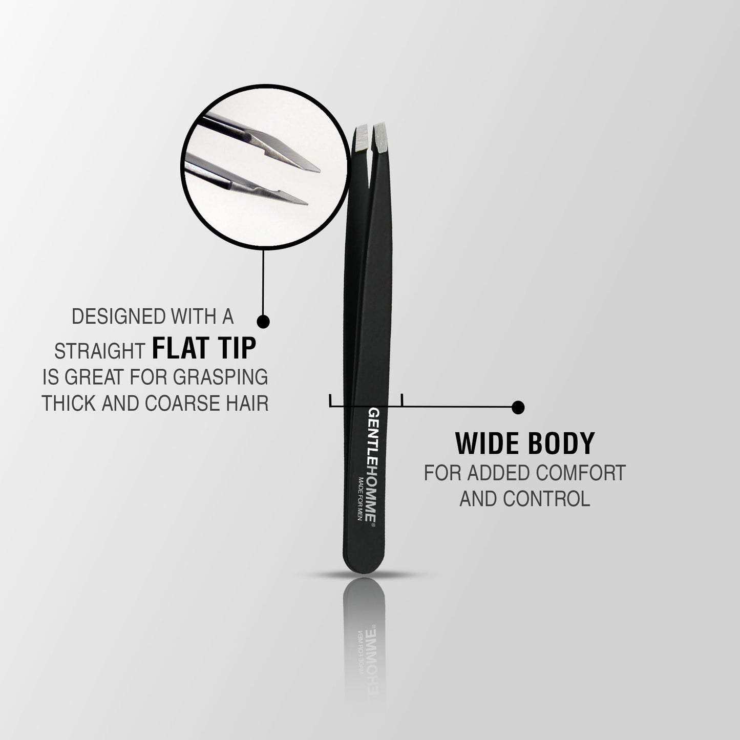 Gentlehomme - Tweezers - Men’s Beard, Eyebrow & Facial Hair Tweezers - Shape Eyebrows & Clean Up Your Beard - Designed to Grasp Thick, Coarse Hair