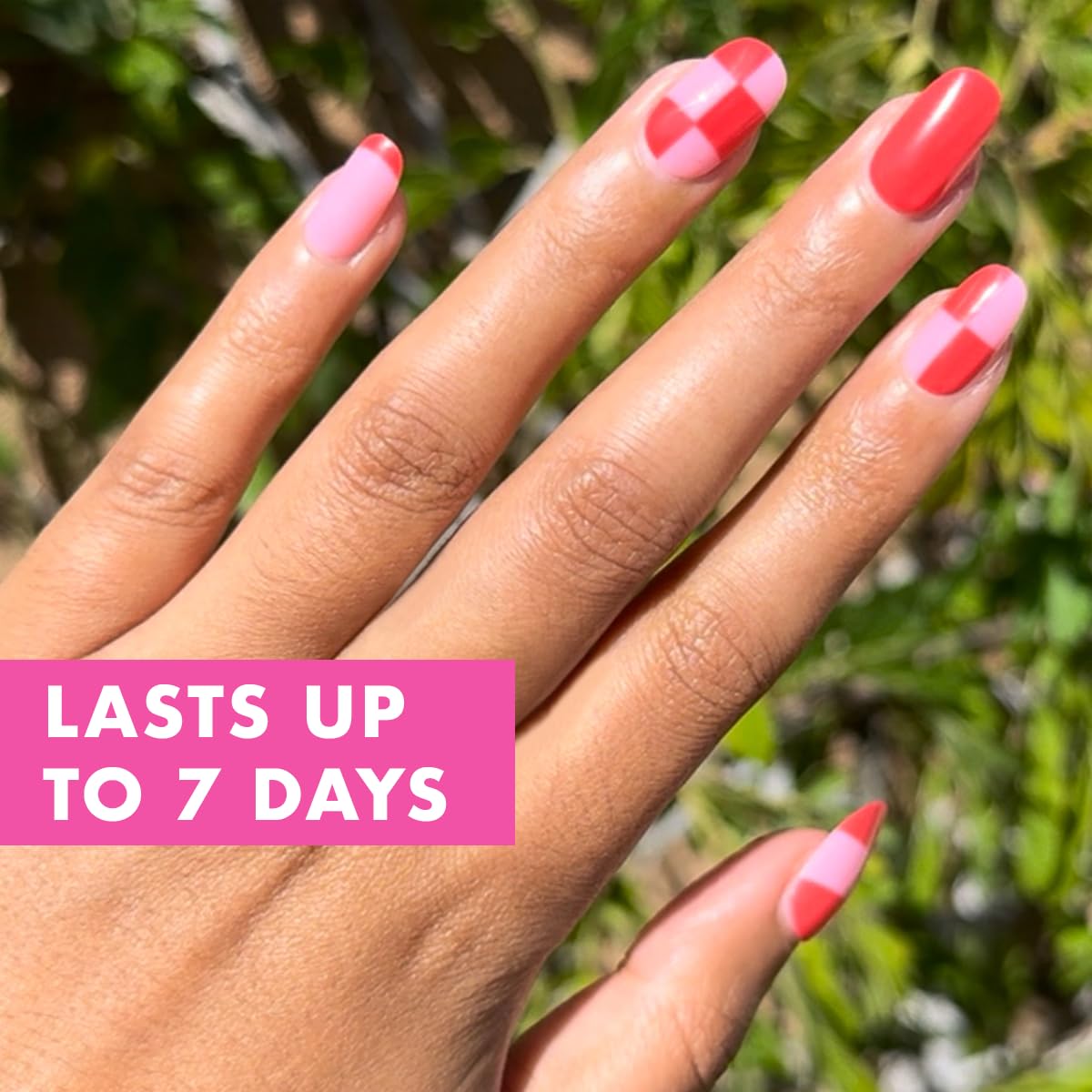 Olive & June Classic Super Stick Mani Summer Press On Nails | No Glue Needed | 32 Tab Nails 16 Sizes | Non-Toxic Tabs Easy On-Off Non-Damaging | 7-Day Beauty & Personal Care Olive & June