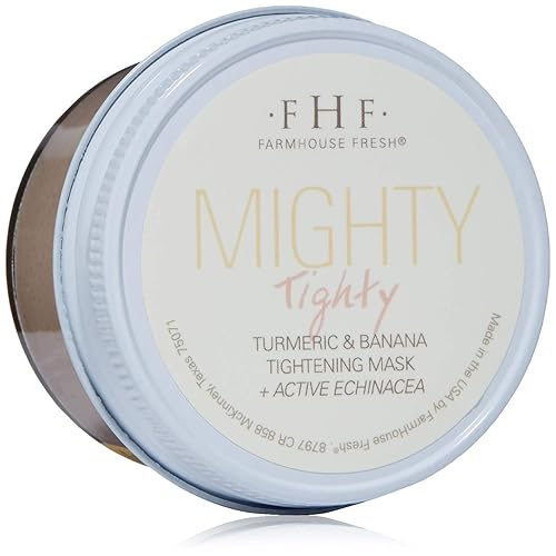FarmHouse Fresh Turmeric Face Mask, Clay Mask. Mighty Tighty Turmeric & Banana Tightening Mask, 3.2 Fl Oz