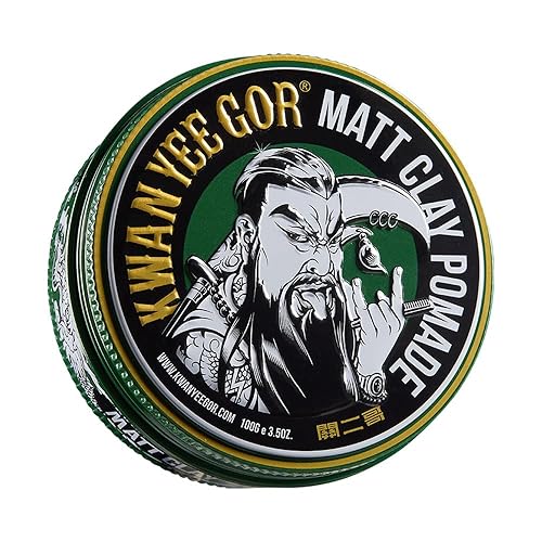 KWAN YEE GOR Matte Hair Clay Pomade for Men - 24H Strong Hold & Water-Based | German Formula | No White Residue, Easy Wash | Beeswax & Kaolin Clay |