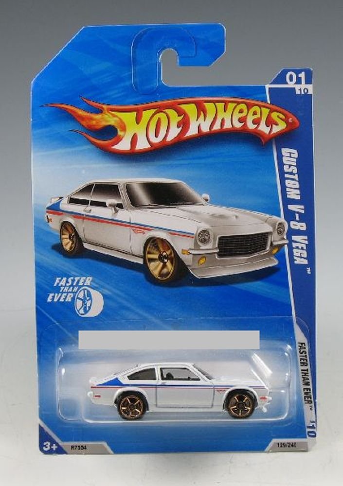 HOT WHEELS 2010 FASTER THAN EVER 01 OF 10 WHITE CUSTOM V-8 VEGA