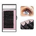 Qeelasee Faux Mink Silk Eyelash Extensions 0.03mm D Curl 12mm Semi-Permanent Individual Lashes Extension Professional Salon Use