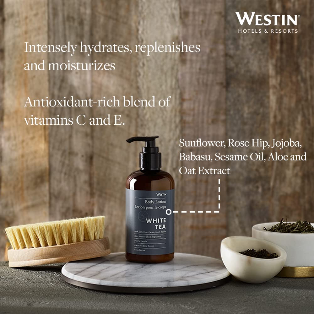 Westin White Tea Aloe Body Lotion | Hotel Spa Cream | Daily Hydration | Hand Lotion Pump | 8 oz Signature Scent Skin Moisturizer