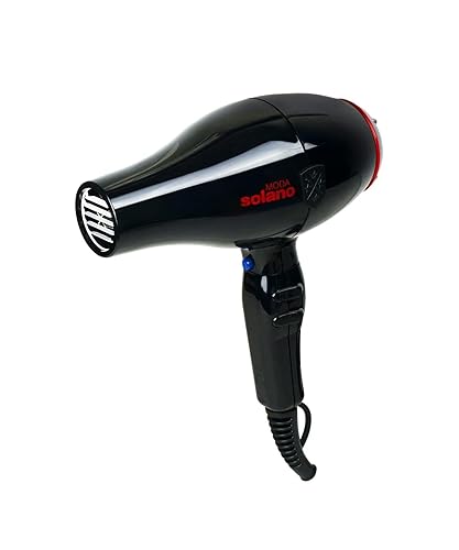 Solano Moda Fast Drying 2-Speed Ionic Hair Dryer | 1750 Watt + Internal Silencer + Far Infrared Heat| Smoothing Without Sacrificing Body or Bounce |