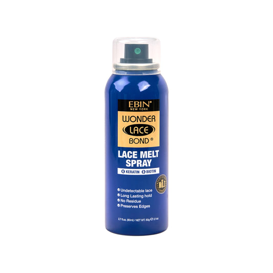 EBIN NEW YORK Wonder Lace Bond Lace Melt Aerosol Spray Keratin + Biotin | Extra Firm Hold Wig Adhesive Spray | seamless Natural Hairline | 2.7 Fl Oz