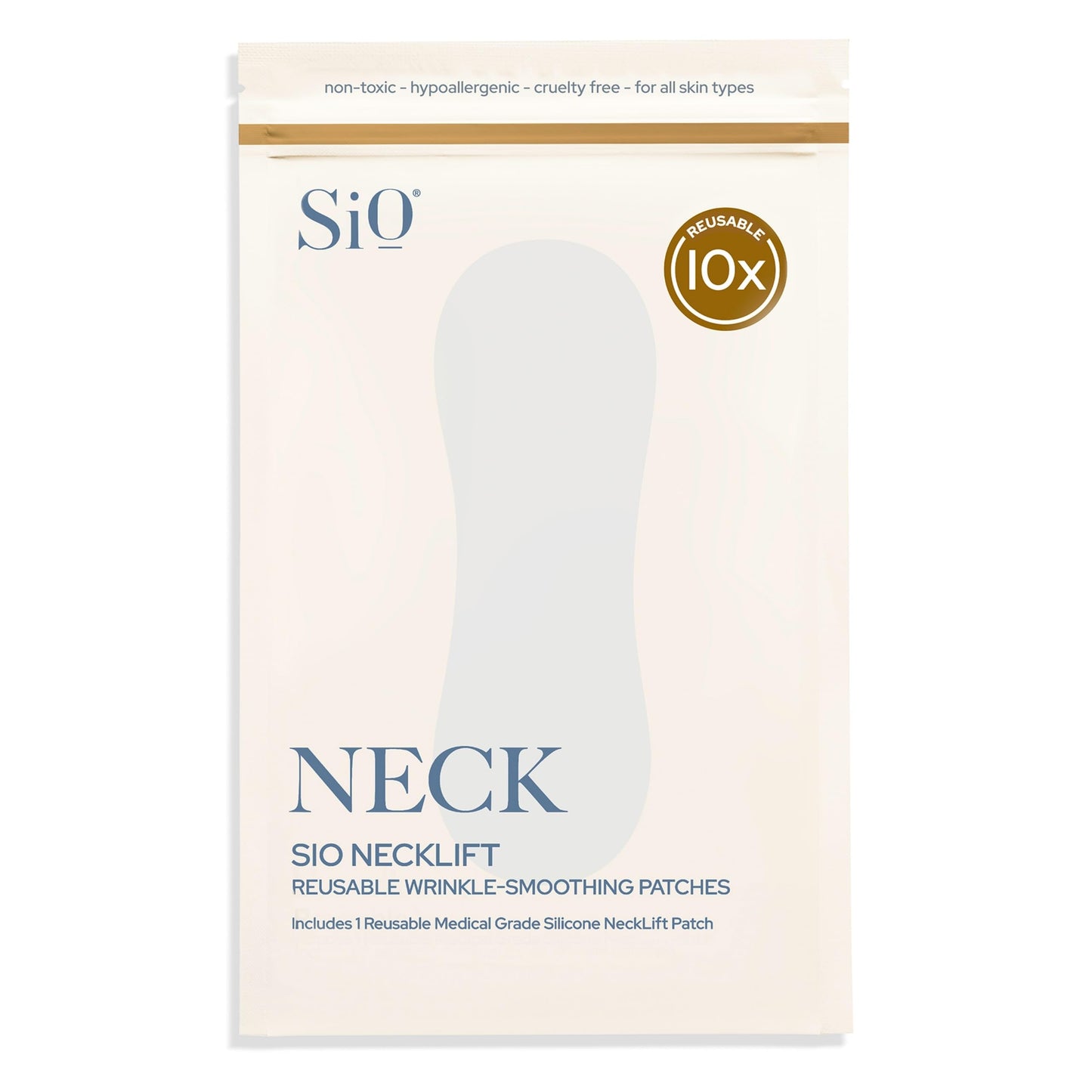 SiO Beauty NeckLift - Neckline Anti-Wrinkle Patch - Overnight Smoothing Silicone Patches For Neck Wrinkles, Fine Lines And Turkey Neck