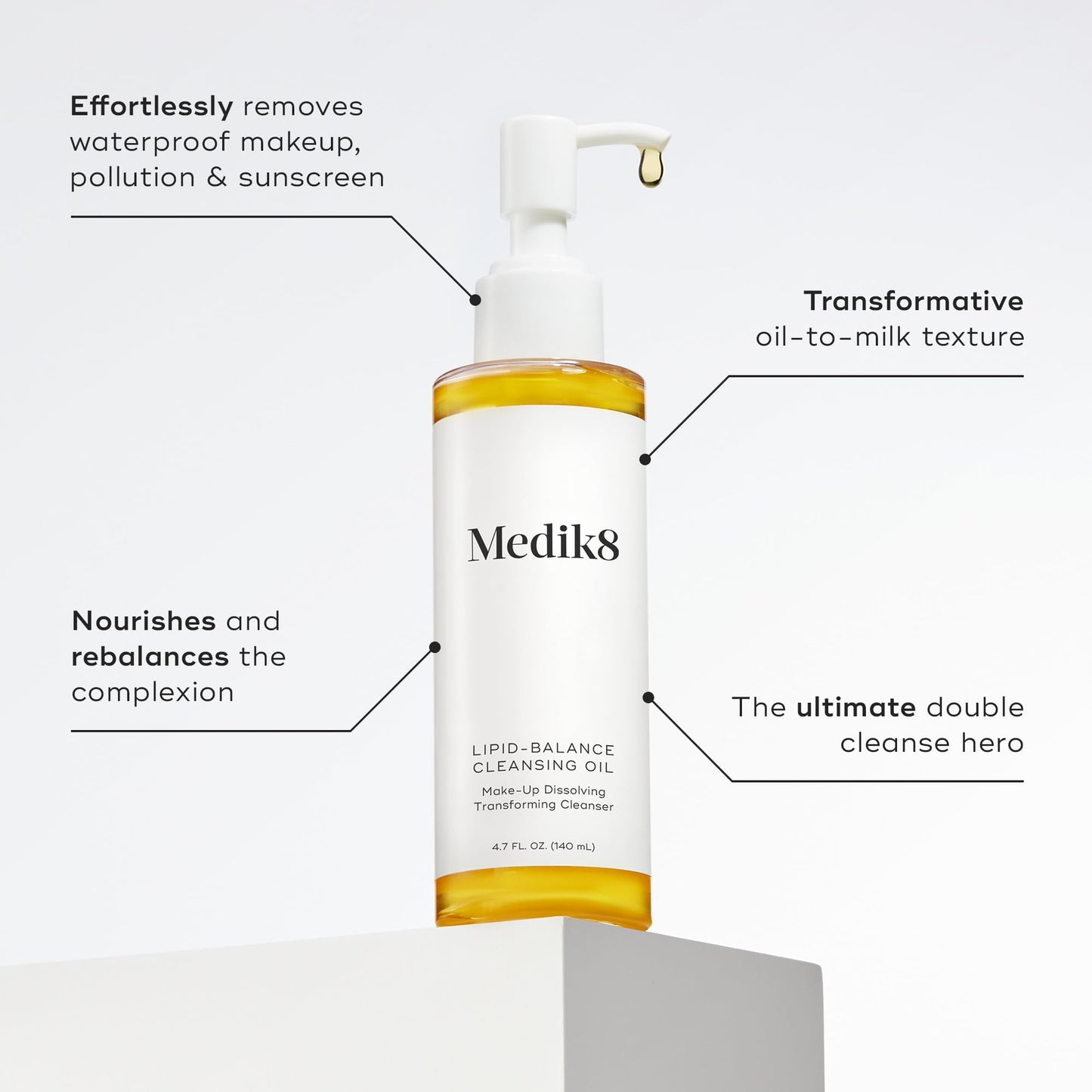 Medik8 Lipid-Balance Cleansing Oil - Transforming Facial Cleanser - Face Cleanser for Radiant Complexion - Face Wash for Women and Men - 4.7 oz