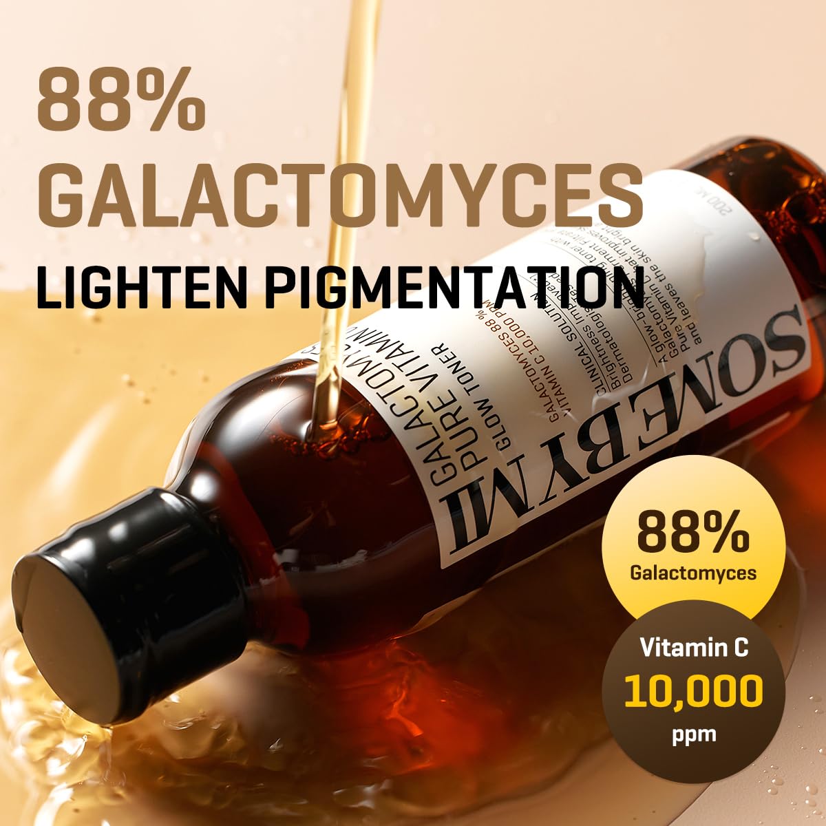 SOME BY MI Galactomyces Pure Vitamin C Glow Toner - 6.76Oz, 200ml - Korean Daily Vitamin C Face Toner for Skin Brightening - Glass Skin Routine