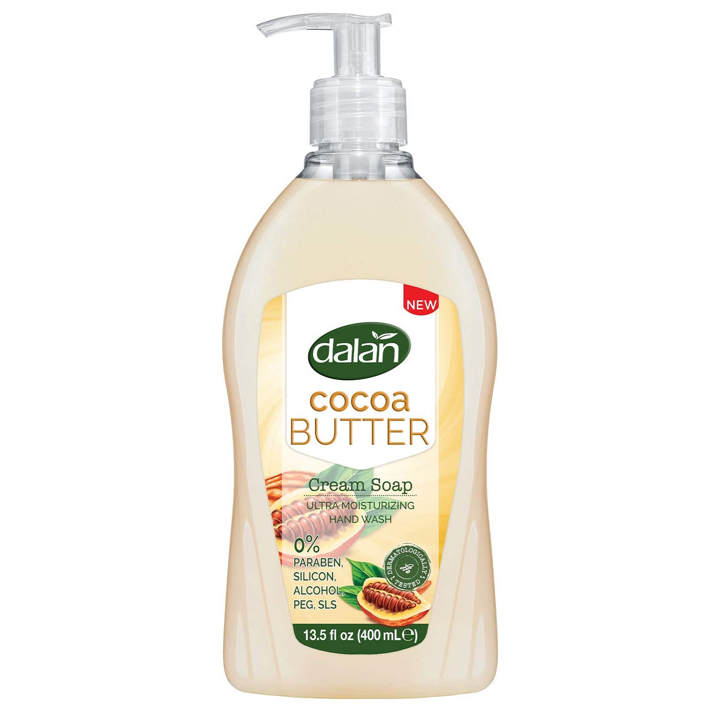 Dalan Cocoa Butter Cream Ultra Moisturizing Liquid Hand Soap for Dry and Fresh Hands Feeling Clean and Soft (13.5 Fl Oz / 400 mL (Pack of 6))