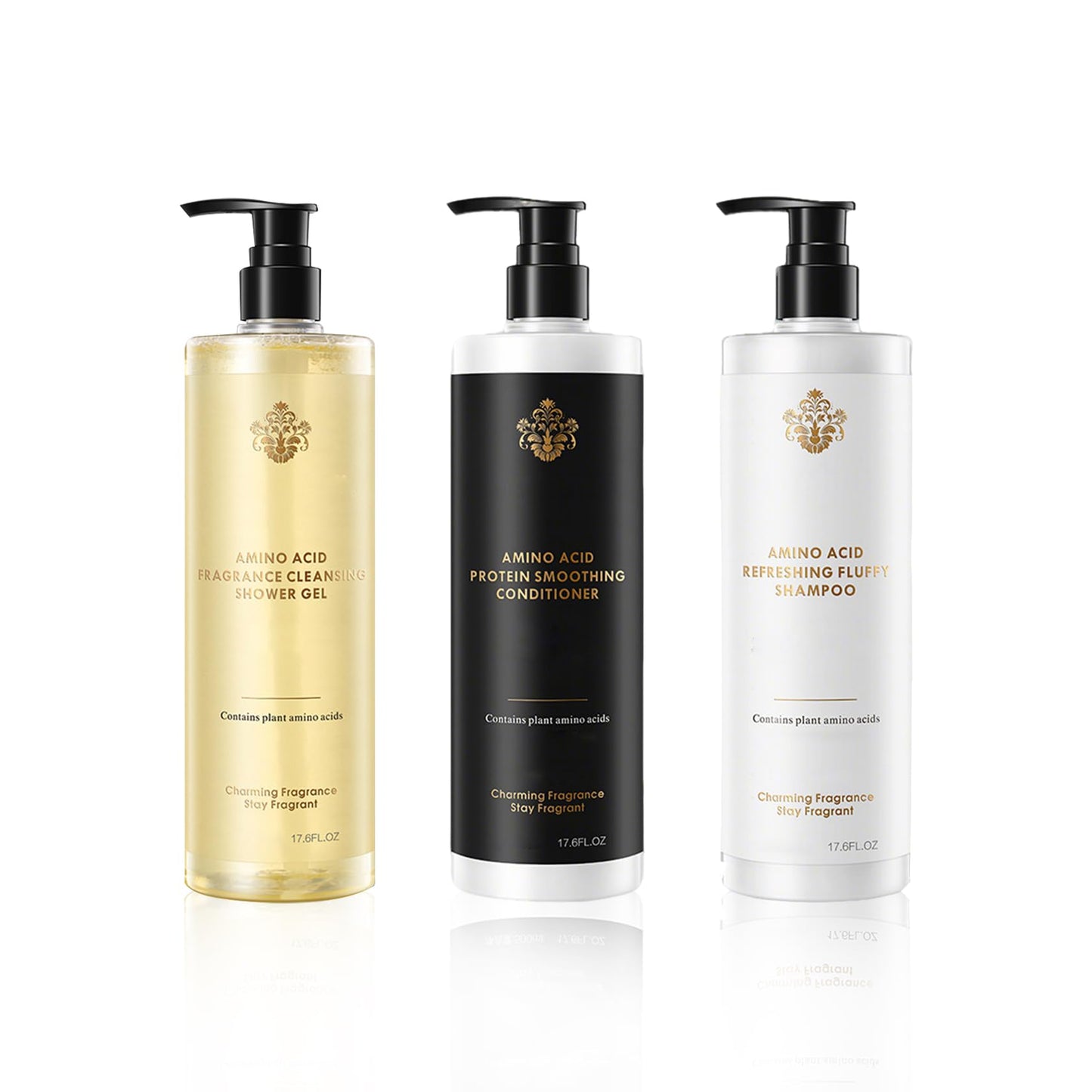 Shower Essentials for Men and Women,3 Piece Body Wash Shampoo and Conditioner Set,Deep-cleansing Shampoo for Oily Hair,Long-lasting Fragrance Shampoo