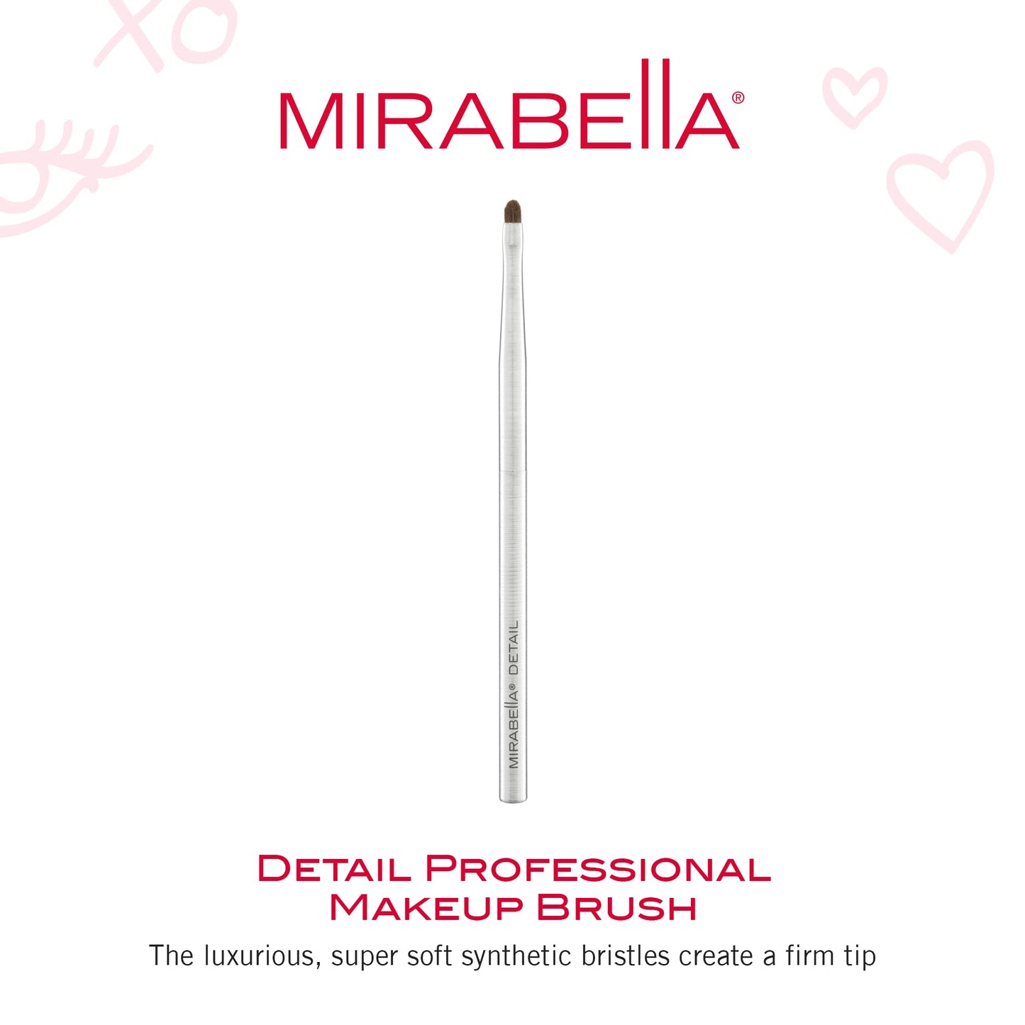 Mirabella Detail Professional Makeup Brush - Precision Eyeshadow Brush for Blending & Smudging - Small Vegan Brush w/Tapered Bristles & Weighted