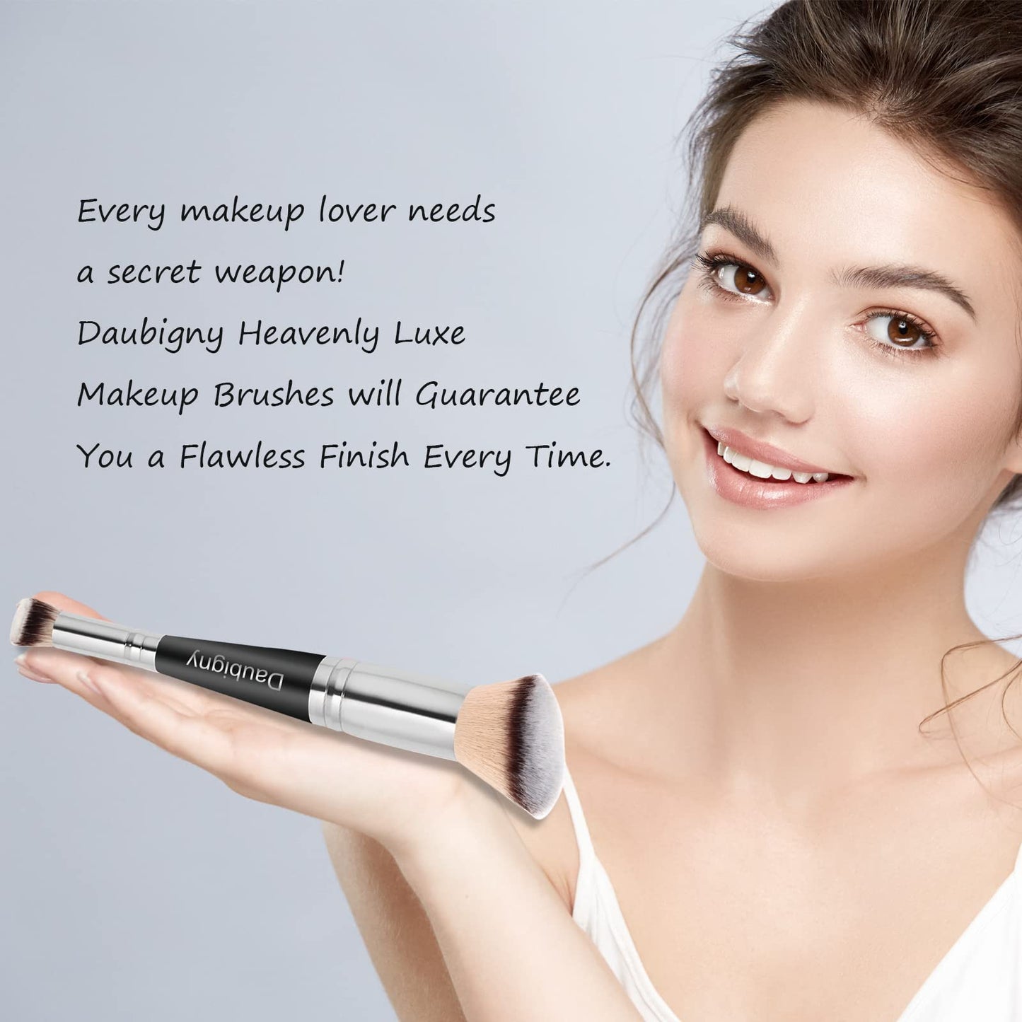 Daubigny Makeup Brushes Dual-ended Foundation Brush Concealer Brush Perfect for Any Look Premium Luxe Hair Rounded Taperd Flawless Brush Ideal Beauty and Personal Care Daubigny