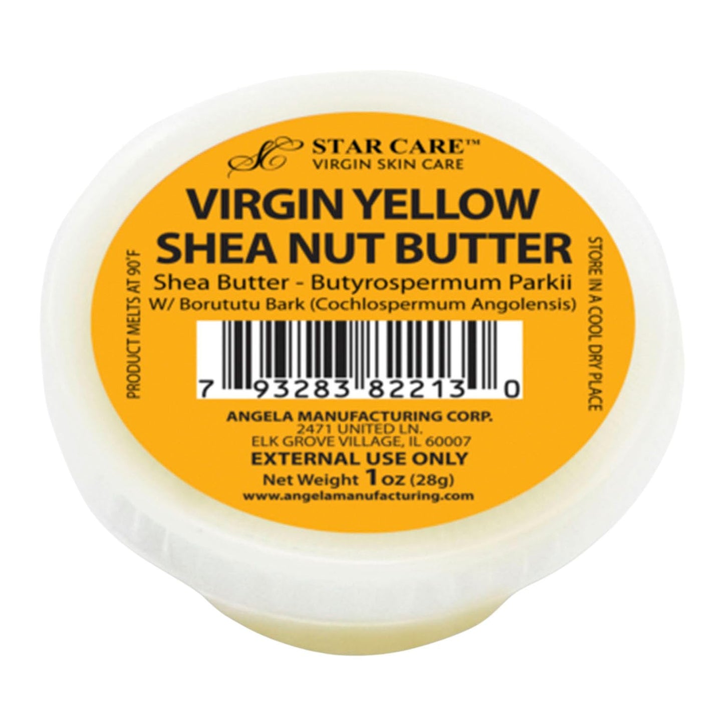STAR CARE 100% Pure Yellow Shea Nut Butter 1oz Unrefined & Raw Natural Moisturizer for Skin Hair & Lips, African Shea Butter Rich in Vitamins