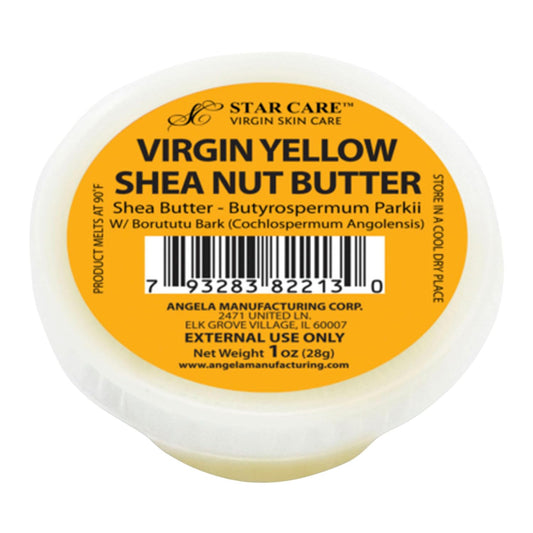 STAR CARE 100% Pure Yellow Shea Nut Butter 1oz Unrefined & Raw Natural Moisturizer for Skin Hair & Lips, African Shea Butter Rich in Vitamins