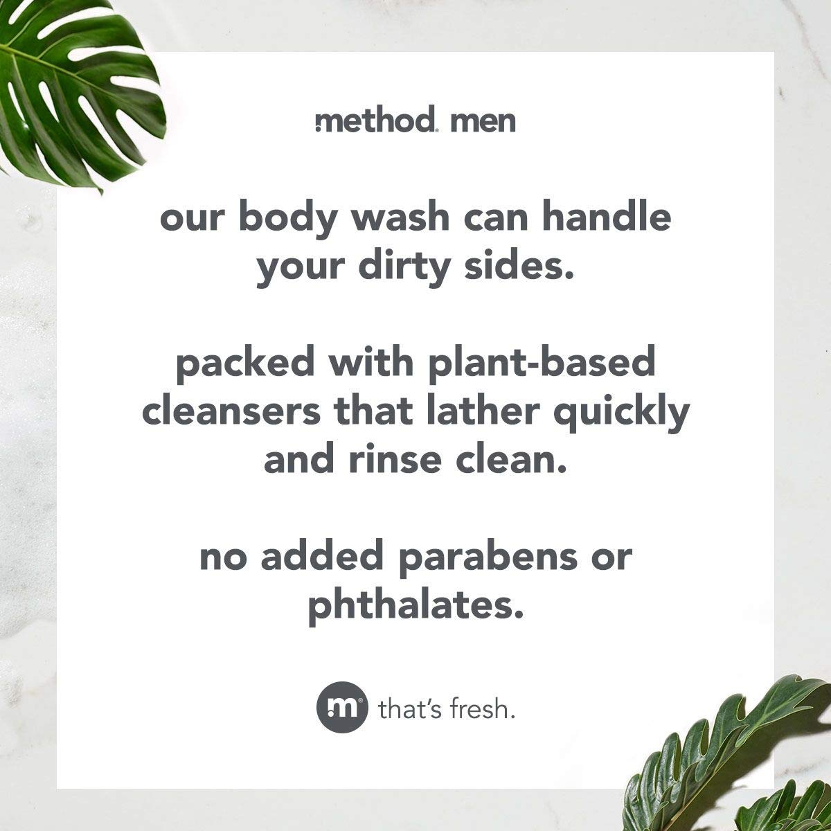 Method Men Body Wash, Sea + Surf, Paraben and Phthalate Free, 18 fl oz (Pack of 2) Beauty and Personal Care Method