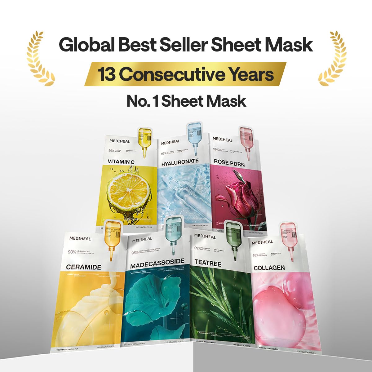 MEDIHEAL Essential Face Mask [PDRN] Healthy Glow 10 pcs. with 99% Purity White Rose PDRN for Glass Skin, Pore Care, Skin Firming - Home Skin Care Beauty and Personal Care MEDIHEAL