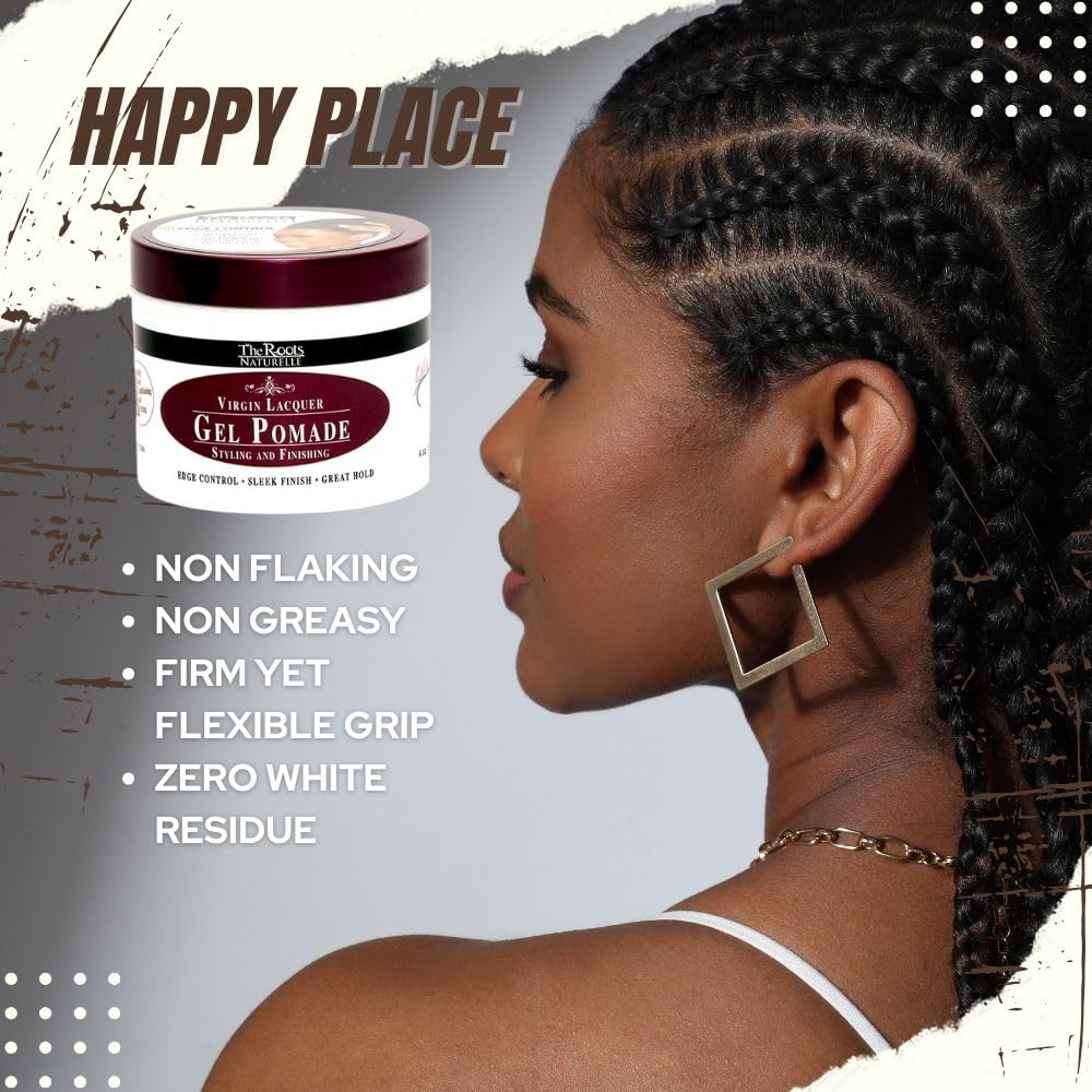 Virgin Lacquer Gel Pomade For Edges, Locks, Twist, Mens Grooming and Braids Control (8 oz Jar)