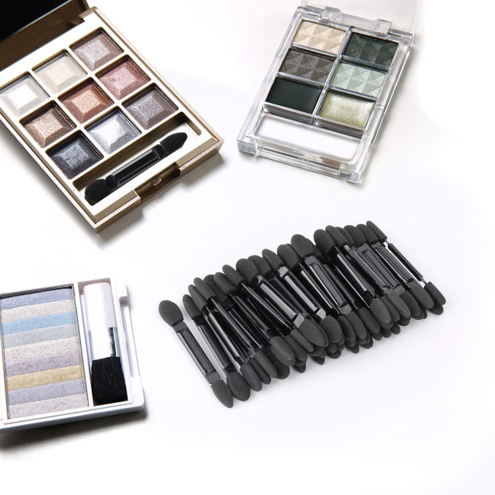 TygoMall Professional Double Head Eyeshadow Brushes Cosmetic Tool 50 Pcs Disposable Dual Sides Eyeshadow Sponge Brushes Makeup Applicator, (Size: 2.44