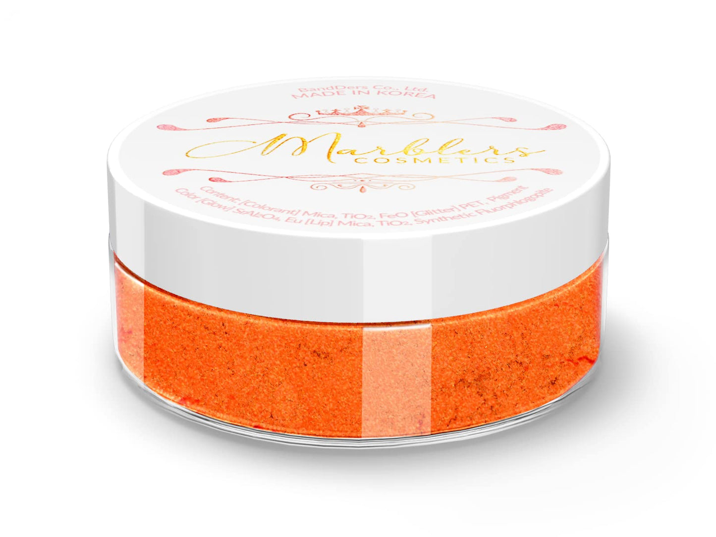 MARBLERS Fine Synthetic Mica Powder [Juicy Orange] 0.11oz (3g) | Highly Pigmented | Non-Toxic, Vegan, Cruelty-Free | Lip Gloss, Lipstick, Bath Bomb