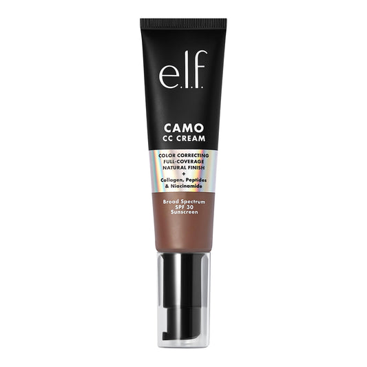 e.l.f. Camo CC Cream, SPF 30 Color-Correcting Medium-To-Full Coverage Face Foundation, Delivers An Airbrushed Finish, Vegan & Cruelty-Free, Deep 560 C