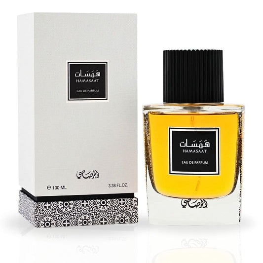 RASASI Hamasaat Eau De Parfum Spray 100ML (3.38 OZ) Long Lasting Arabian Perfume for Men - Refreshing, Woody And Musky Fragrance - Captivating Beauty & Personal Care RASASI