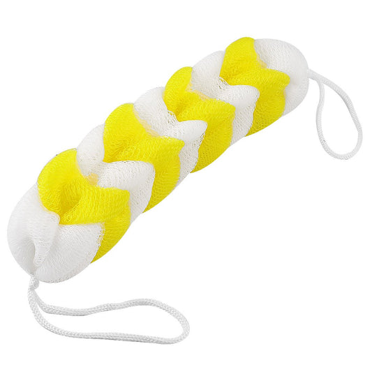 Ruilogod Nylon Bathing Bar Bath Meshy Shower Pouf 18.5 Inch Long Yellow White (id: e5e a70 dd8 b89 b2e Beauty and Personal Care Ruilogod
