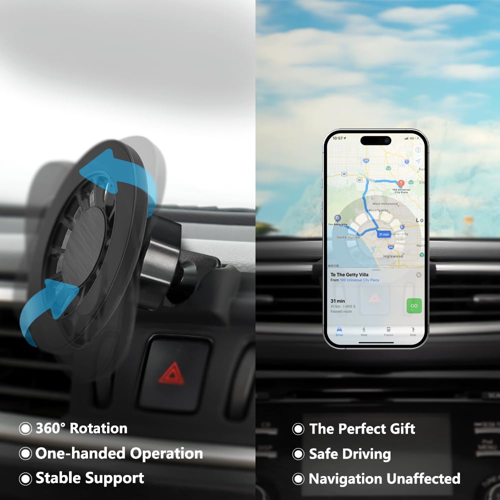 Zchan Car Phone Holder Mount for Nissan Murano 2015-2024 Car Accessories Car Mount 360°Rotation for Car Phone Holder Magnetic Hands Free Compatible…