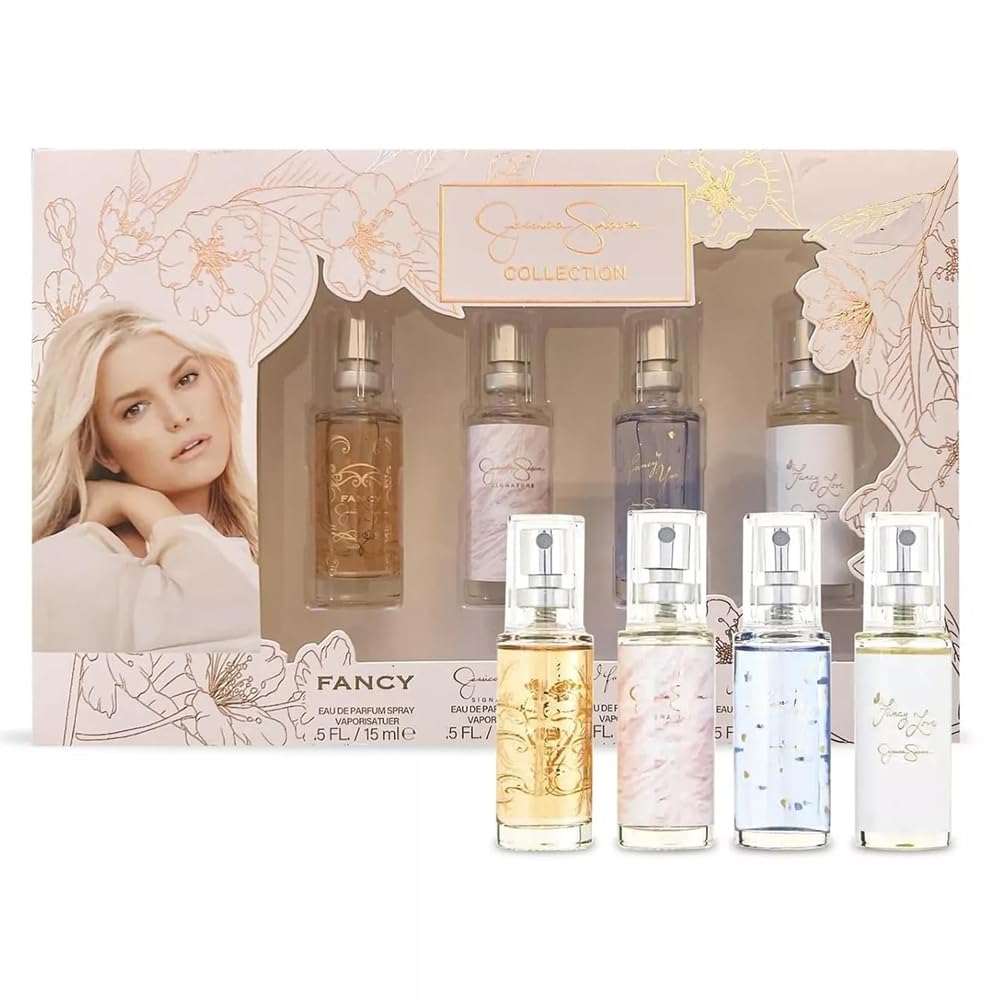 Jessica Simpson Collection 4-Piece Gift Set for Women - Mini Eau de Parfum Travel Spray - 0.5 Ounce