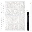 AUREHEN 10000PCs 2-6MM White Resin Flat Back Rhinestones, Round Non Hotfix Resin Rhinestones Nail Gems Stones with Tweezer & Picker Pen for Tumblers
