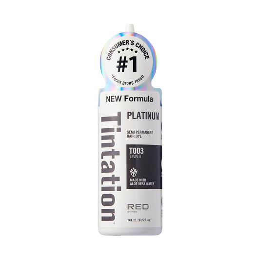 Red by Kiss Tintation Semi-Permanent Hair Color, Aloe Vera Water Based, Argan Oil, Olive Oil, Collagen & Keratin, Long-Lasting Color Dye (Platinum, 5