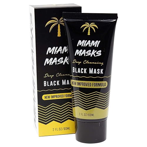 Miami Masks Blackhead Remover Bamboo Black Charcoal PeelOff Face Mask Anti-Acne Pore Minimizer Black head Remover Facial Mask All Skin Types Nose