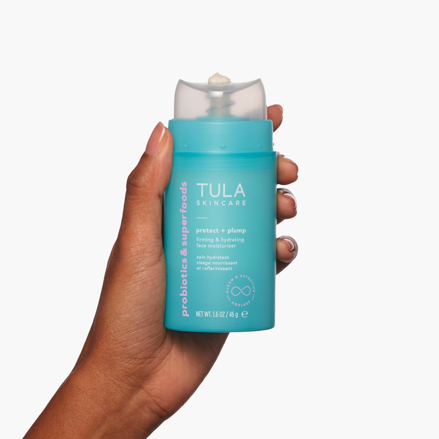 TULA Skin Care Protect + Plump Firming & Hydrating Face Moisturizer - Skincare-First, Daily Ageless Moisturizer, Minimizes the Look of Wrinkles & Fine