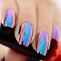 Super Holographic Blue Purple Coffin Nails Mirror Chrome Square Ladies Fake Nails Quality Tips for fingers Z905