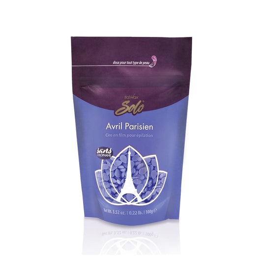 Italwax Solo Avril Parisienne - 100g / 3,52 oz - Hard wax beads for hair removal - Iliac color - Orchid fragrance transparent synthetic formulation Beauty and Personal Care Italwax