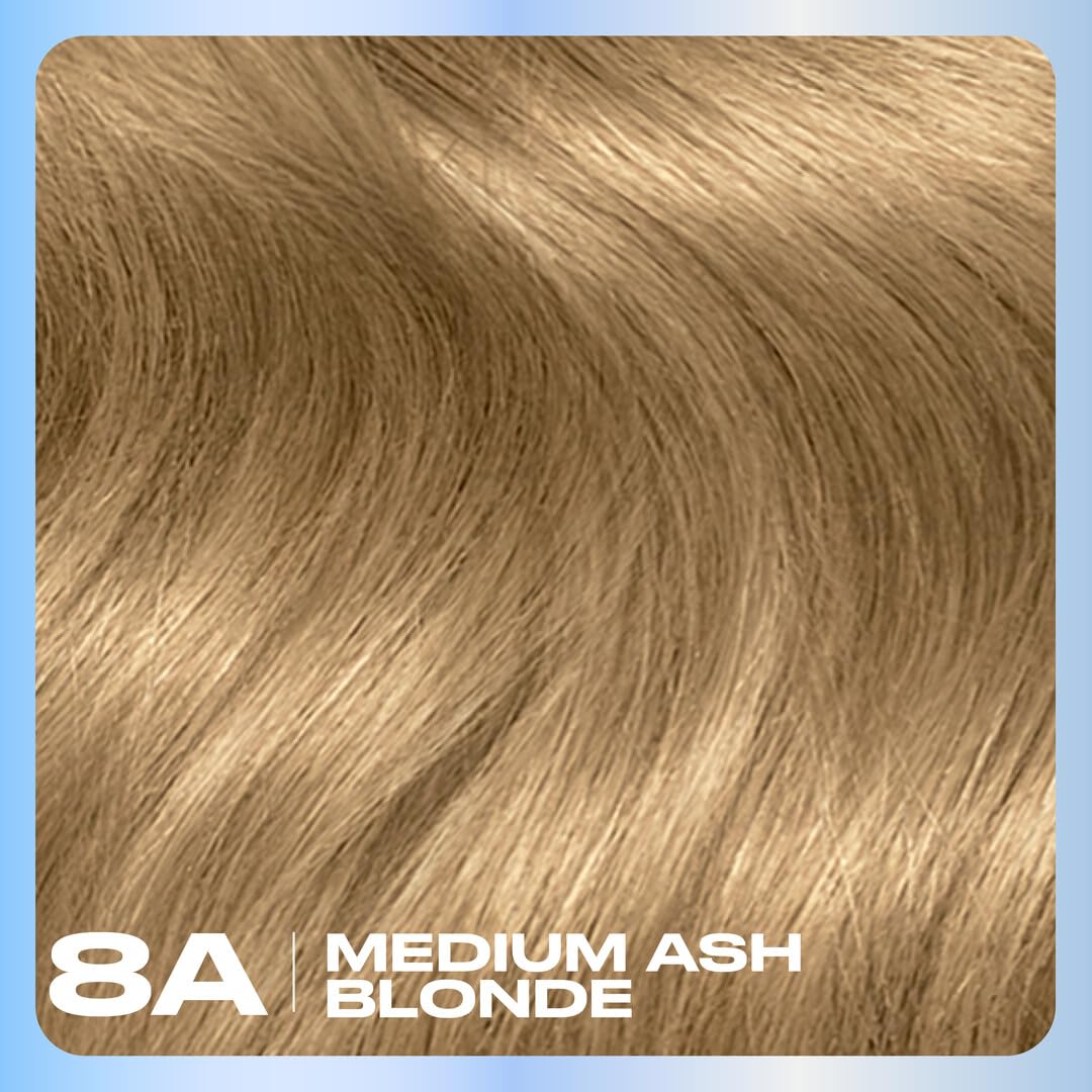 Clairol Nice'n Easy Permanent Hair Dye, 8A Medium Ash Blonde | 100% Gray Coverage | Long?Lasting, Natural?Looking Color & Shine | Pack of 1